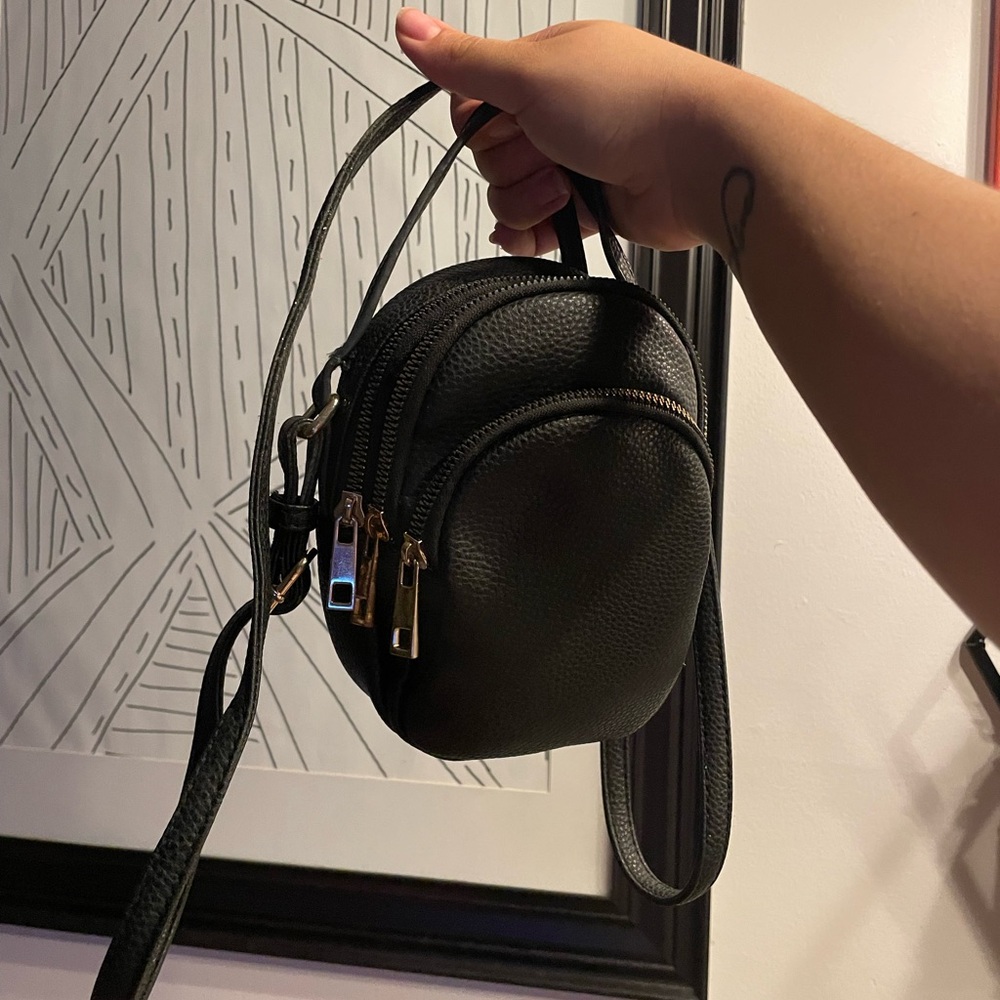 Black Leather Crossbody Bag